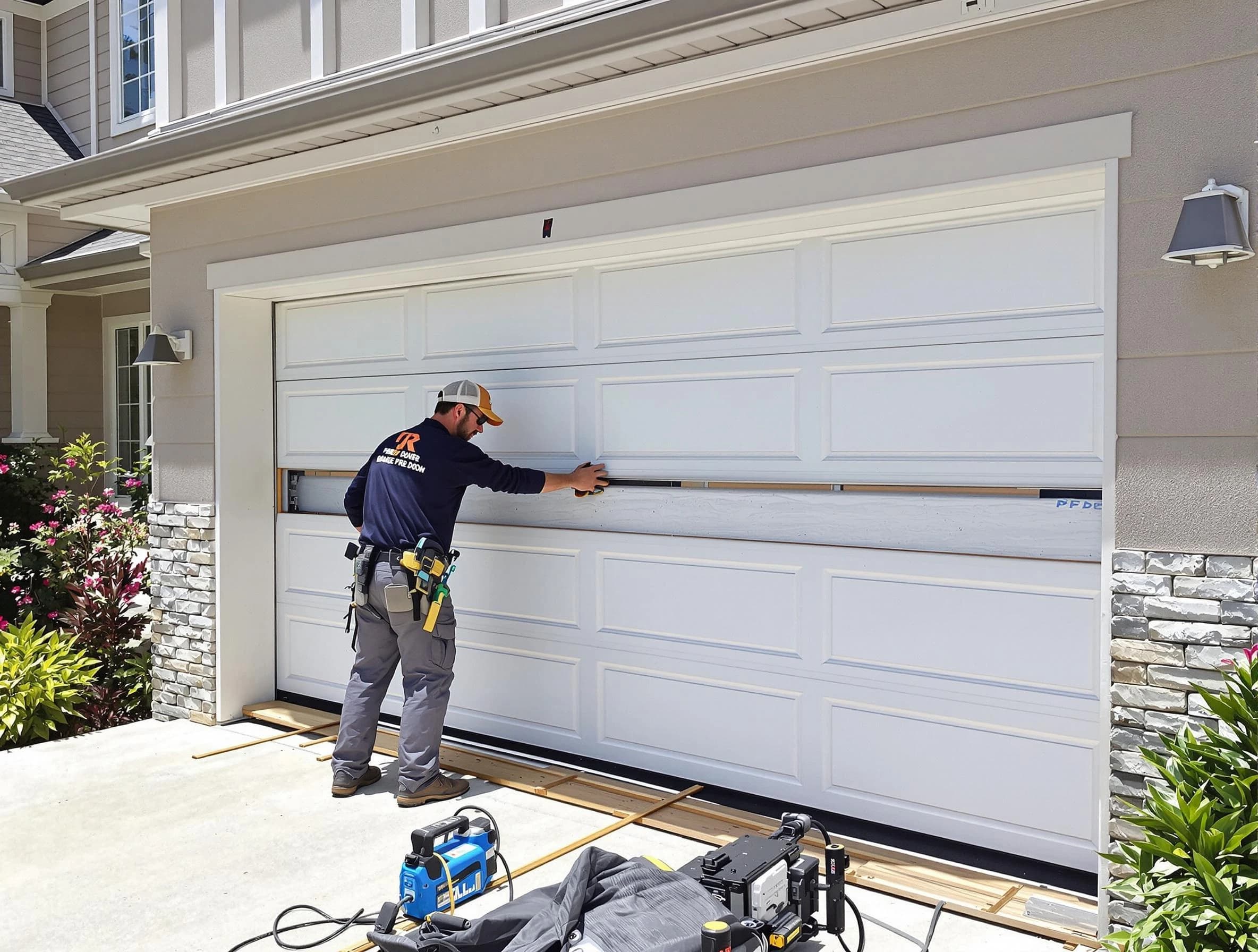 McCalla Garage Door Repair team performing complete garage door replacement at McCalla residence