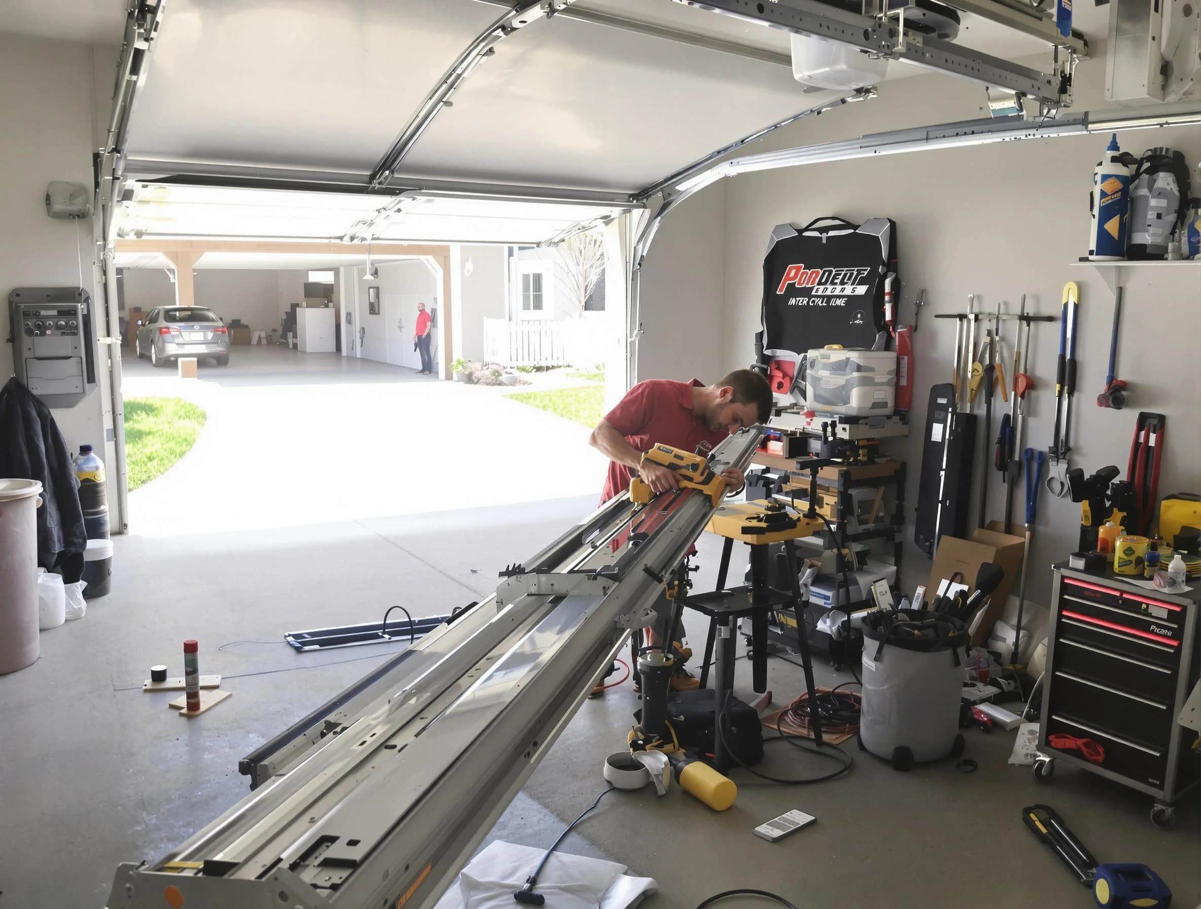 McCalla Garage Door Repair expert performing track repair in McCalla