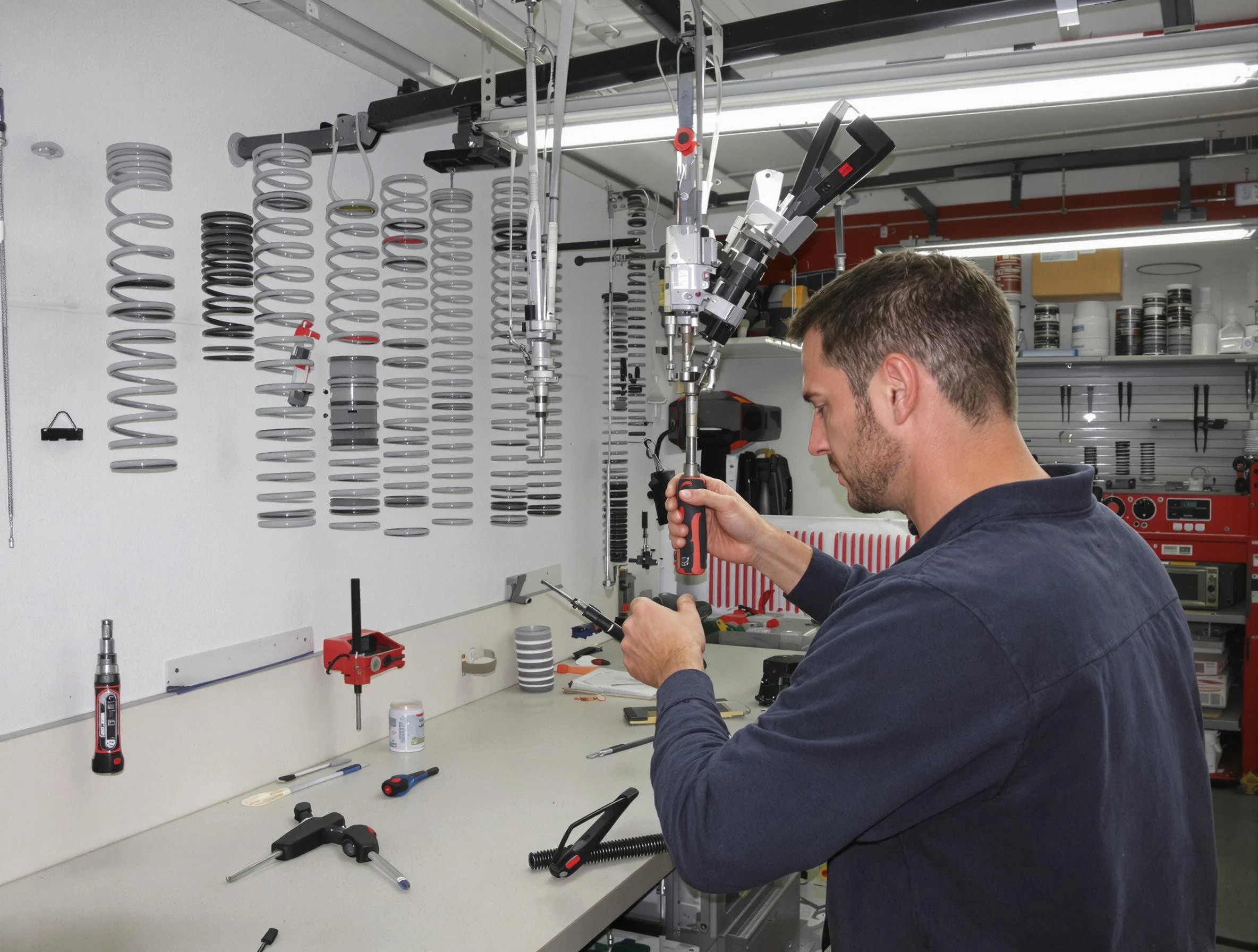 McCalla Garage Door Repair safety certified technician performing precision spring replacement in McCalla